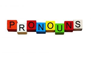 Pronouns, English language sign series for writing & teaching. © [EdwardSamuel] / Adobe Stock